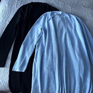 Banana Republic Bundle of 2 Linen Blend Long Knit Open Front Cardigan Sweaters